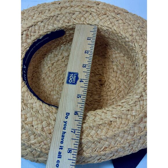 Helen Kaminski Hat Classic 5 Raffia Straw Nougat Black Ribbon Bow Beach Sun main image 10